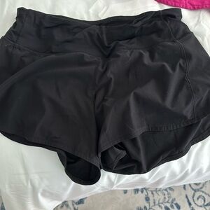 black lululemon speed up shorts